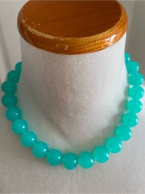 Aqua Bead Statement Necklace